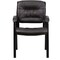 Emma and Oliver Faux Leather Executive Reception Chair with Powder Coated Frame